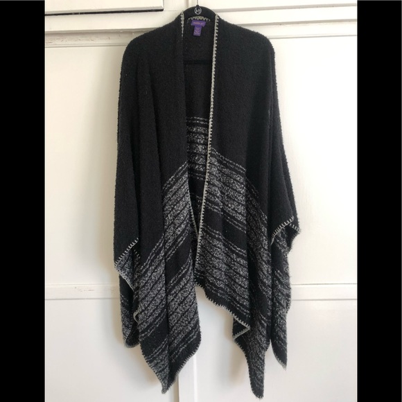 Black Shawl Poncho - Picture 1 of 1